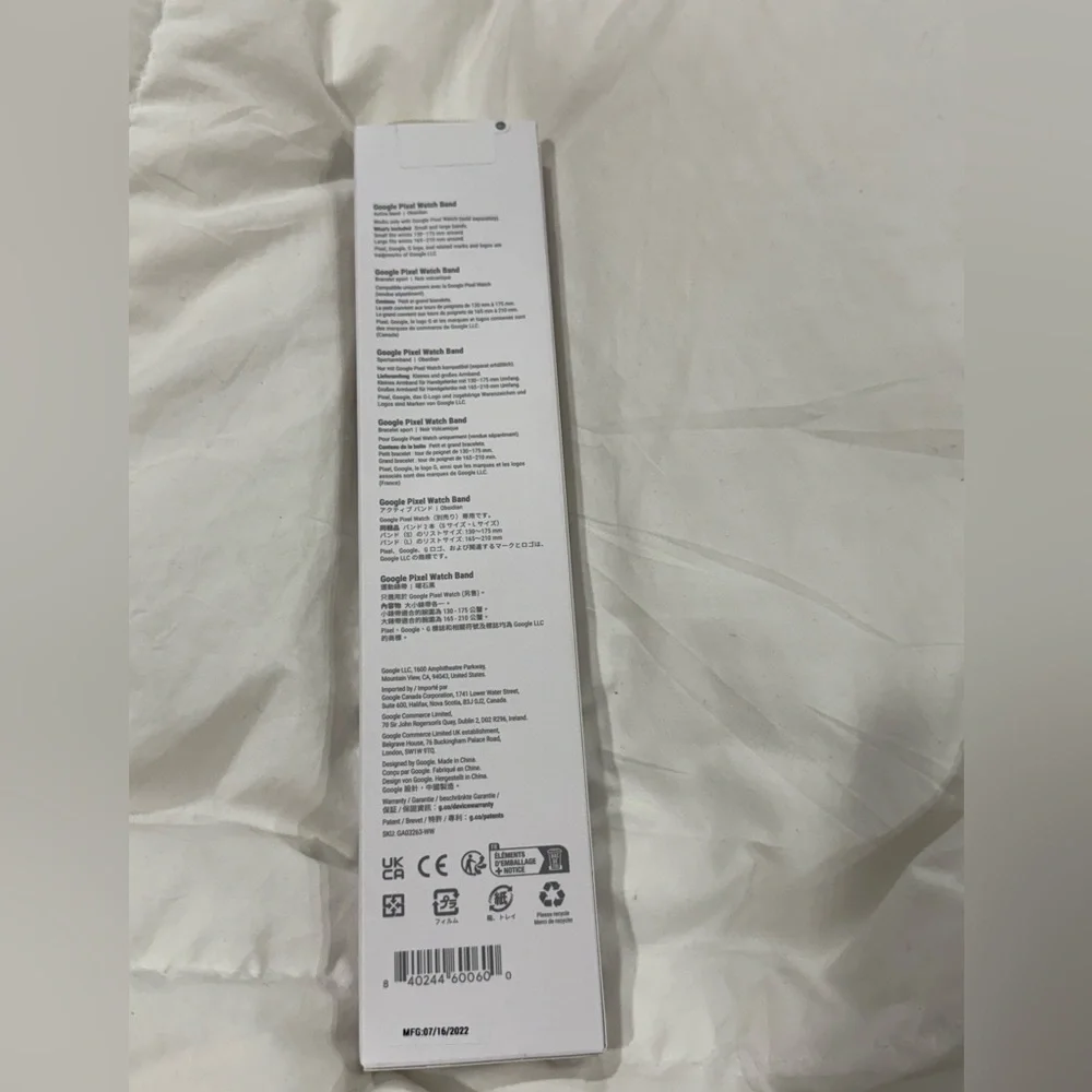 Genuine Google unopened box Pixel Watch Active Band - Obsidian Black